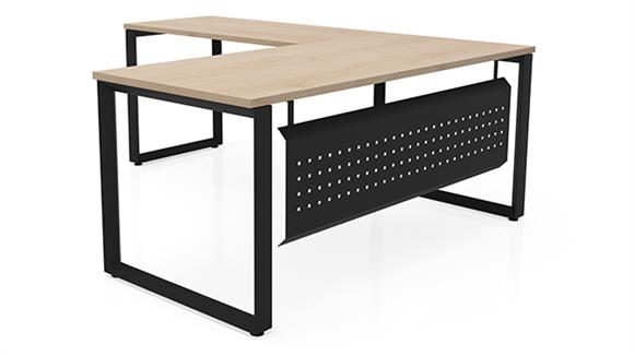 60in x 72in Beveled Loop Leg L-Desk with Modesty Panel