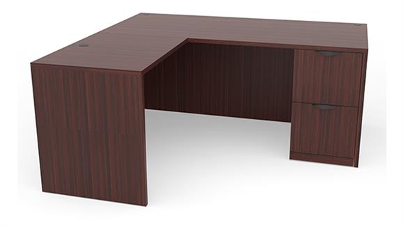 60in x 77in Single Pedestal L-Shaped Desk