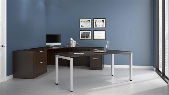 83in x 83in Corner Desk Suite with 72in x 30in On Task Writing Desk