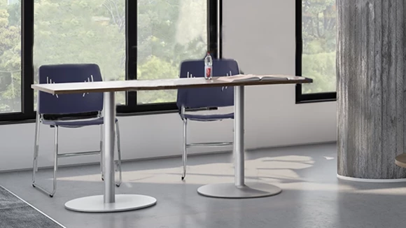 30in x 6ft Rectangular Standard Height Table with Brushed Aluminum Base