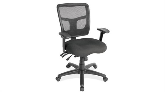 Cool Mesh Mid Back Multi Function Chair with Fabric Seat