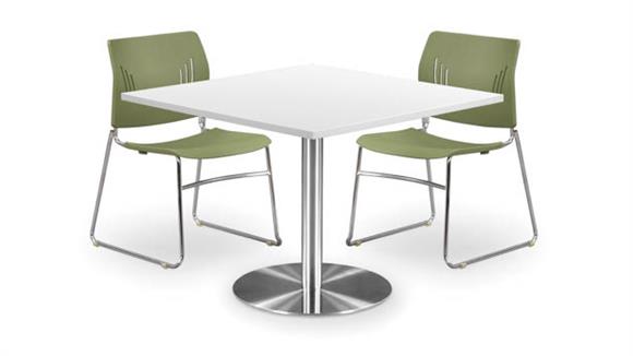 42in Square Cafeteria Table with Brushed Aluminum Base