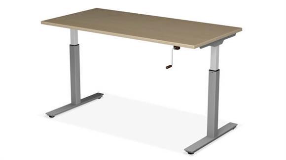 6ft x 30in Adjustable Height Table with Crank Lift Base