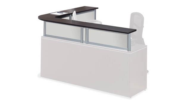 Shown with Right Corner Transaction Top for Reception Desk
