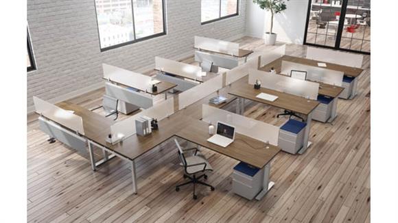 8 Person Standing Desk Workstations