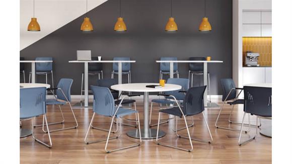 Cafe Height Tables (3) and Regular Round Tables (3)