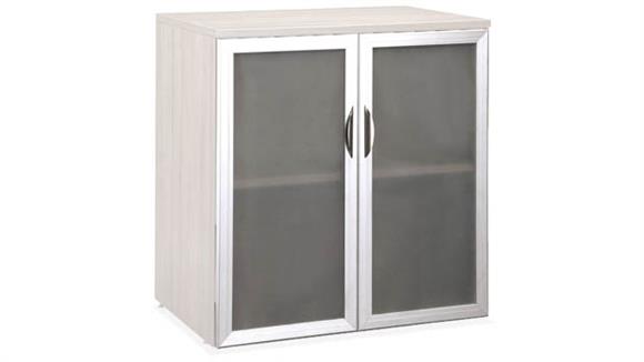 37-1/4in H Glass Door Storage Cabinet