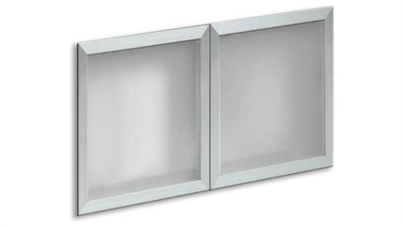 Silver Framed Glass Doors for 60in Hutch (Set of 2)