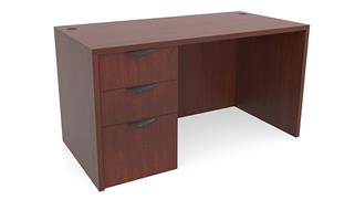 Compact Desks Office Source Furniture 60in x 30in Single Pedestal Desk 