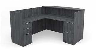 Reception Desks Office Source Furniture L-Shaped Reception Desk with Full Pedestals