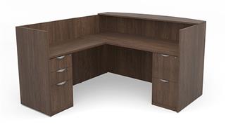 Reception Desks Office Source Furniture L-Shaped Reception Desk with Full Pedestals