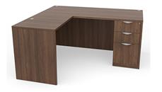 L Shaped Desks Office Source Furniture 60" x 72" Single Pedestal BBF L-Shaped Desk