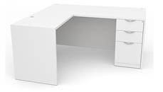 L Shaped Desks Office Source Furniture 66in x 77in Single BBF Pedestal L-Shaped Desk