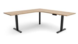 Adjustable Height Desks & Tables Office Source Furniture 6ft x 78in Curve Corner Electronic Adjustable Height Sit to Stand L-Desk (L or R Return)