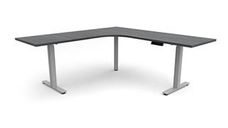 Adjustable Height Desks & Tables Office Source Furniture 6ft x 78in Curve Corner Electronic Adjustable Height Sit to Stand L-Desk 