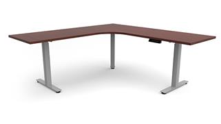 Adjustable Height Desks & Tables Office Source Furniture 6ft x 78in Curve Corner Electronic Adjustable Height Sit to Stand L-Desk 
