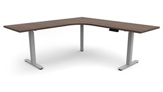 Adjustable Height Desks & Tables Office Source Furniture 6ft x 78in Curve Corner Electronic Adjustable Height Sit to Stand L-Desk