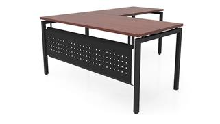 L Shaped Desks Office Source Furniture 60in x 66in L-Desk with Modesty Panel (60inx30in Desk, 36inx24in Return)