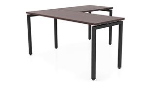 L Shaped Desks Office Source Furniture 60in x 66in Slender L-Desk (60inx24in Desk, 42inx24in Return)