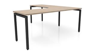 L Shaped Desks Office Source Furniture 72in x 84in Curve Corner L-Desk (72inx24-36in Curve Desk, 48inx24in Return)