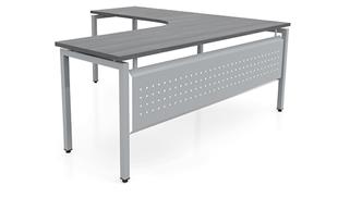 L Shaped Desks Office Source Furniture 72in x 72in Curve Corner L-Desk with Modesty Panel (72inx24-36in Curve Desk, 36inx24in Return)
