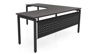 L Shaped Desks Office Source Furniture 72in x 72in Curve Corner L-Desk with Modesty Panel