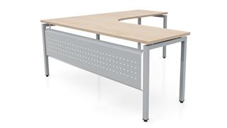 L Shaped Desks Office Source Furniture 72in x 72in Curve Corner L-Desk with Modesty Panel (72inx24-36in Curve Desk, 36inx24in Return)