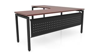 L Shaped Desks Office Source Furniture 72in x 84in Curve Corner L-Desk with Modesty Panel (72inx24-36in Curve Desk, 48inx24in Return)