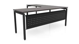L Shaped Desks Office Source Furniture 72in x 78in Curve Corner L-Desk with Modesty Panel (72inx24-36in Curve Desk, 42inx24in Return)