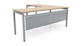 L Shaped Desks Office Source Furniture 72in x 78in Curve Corner L-Desk with Modesty Panel (72inx24-36in Curve Desk, 42inx24in Return)