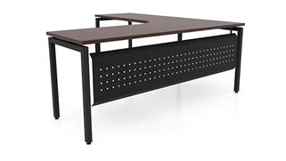 L Shaped Desks Office Source Furniture 72in x 78in Curve Corner L-Desk with Modesty Panel