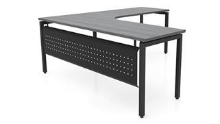 L Shaped Desks Office Source Furniture 72in x 84in Curve Corner L-Desk with Modesty Panel (72inx24-36in Curve Desk, 48inx24in Return)