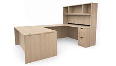 U Shaped Desks Office Source Furniture 72in x 107in Double Pedestal U-Desk with Open Hutch