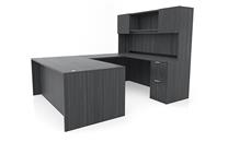 U Shaped Desks Office Source Furniture 71" x 95" Double Pedestal U-Desk with Door Hutch (71"x36" Desk, 35"x24" Bridge)