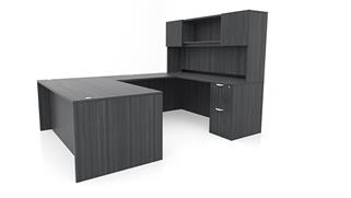 U Shaped Desks Office Source Furniture 72in x 102in Double Pedestal U-Desk with Door Hutch