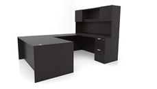 U Shaped Desks Office Source Furniture 71" x 102" Double Pedestal U-Desk with Door Hutch (71"x36" Desk, 42"x24" Bridge)