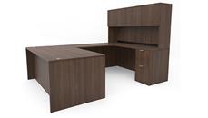 U Shaped Desks Office Source Furniture 72in x 102in Double Pedestal U-Desk with 4 Door Hutch 
