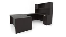 U Shaped Desks Office Source Furniture 71" x 107" Double Pedestal U-Desk with Door Hutch (71"x36" Desk, 47"x24" Bridge)