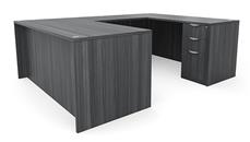U Shaped Desks Office Source Furniture 60" x 89" Double Pedestal U-Desk (60"x30" Desk, 35"x24" Bridge)