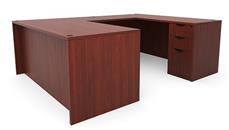 U Shaped Desks Office Source Furniture 71" x 95" Double Pedestal U-Desk (71"x36" Desk, 35"x24" Bridge)