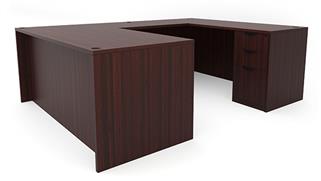 U Shaped Desks Office Source Furniture 66in x 89in Double Pedestal U-Desk