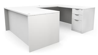 U Shaped Desks Office Source Furniture 60in x 89in Double Pedestal U-Desk
