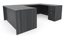 U Shaped Desks Office Source Furniture 71" x 96" Double Pedestal U-Desk (71"x30" Desk, 42"x24" Bridge)