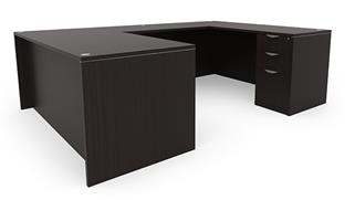 U Shaped Desks Office Source Furniture 60in x 96in Double Pedestal U-Desk 