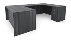 U Shaped Desks Office Source Furniture 60" x 101" Double Pedestal U-Desk (60"x30" Desk, 47"x24" Bridge)