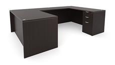 U Shaped Desks Office Source Furniture 60in x 101in Double Pedestal U-Desk (60inx30in Desk, 47inx24in Bridge)