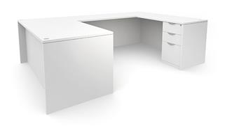 U Shaped Desks Office Source Furniture 72in x 101in Double Pedestal U-Desk