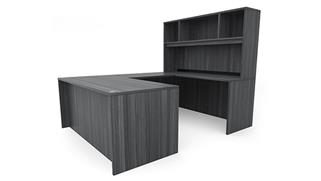 U Shaped Desks Office Source Furniture 60in x 89in U-Desk with Open Hutch 