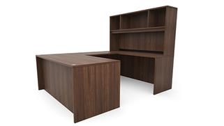 U Shaped Desks Office Source Furniture 72in x 89in U-Desk with Open Hutch 