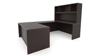 U Shaped Desks Office Source Furniture 60in x 101in U-Desk with Open Hutch